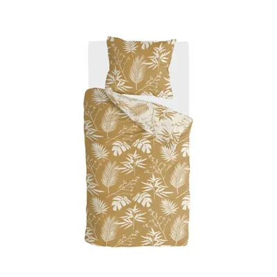 Produktbild von Byrklund Bettwäsche Golden Flowers Ockergelb - 155x220 cm
