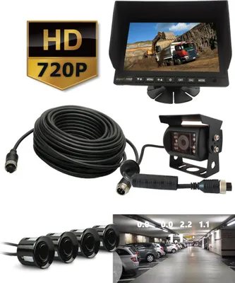 Produktbild von Set: AHD 7 Monitor + 720P Kamera + 10m Kabel + 4-PIN 720P Rückfahrvideosensoren