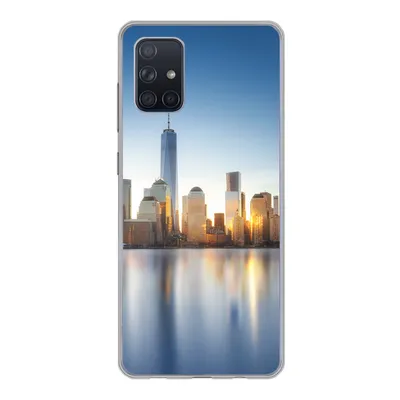 Produktbild von MuchoWow® Handyhülle Schutzhülle Hülle für Samsung Galaxy A51 New York - Skyline - Spiegelung Silikon Softcase Handy Hülle - Schutzabdeckung
