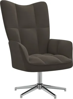 Image de The Living Store fauteuil inclinable en velours gris foncé