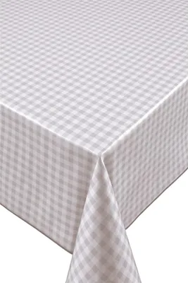 Immagine prodotto di Tovaglia da giardino impermeabile a quadri grigio bianco 140 cm