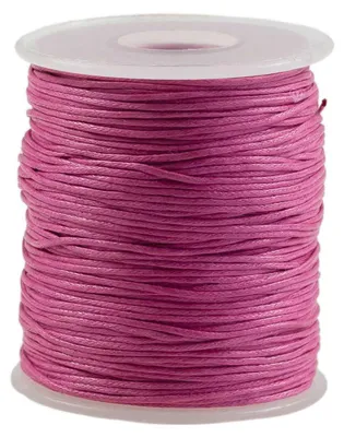 90 Meter / 1 Spule gewachste Baumwollschnur, 1mm himbeer