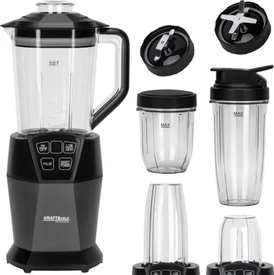 Immagine prodotto di KRAFT&DELE | Frullatore da tavolo, 1500 W, 1500 ml + 800 ml + 400 ml, contenitore per frullare, potente frullatore da cucina con lama in acciaio inossidabile, frullatore per smoothie