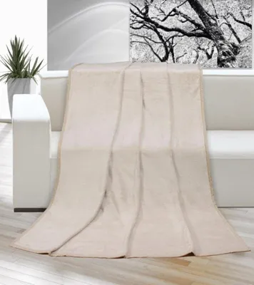 Zdjęcie produktu dla Koc mikro pojedynczy 150x200cm beżowy