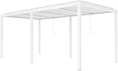 Immagine prodotto di Milani Home - pergola bioclimatica Twigger, 7,8 x 4 m, in alluminio, lamelle orientabili, bianco