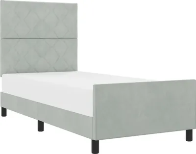 Productafbeelding van Boxspringbed met hoofdeinde Lichtgrijs 100 x 200 cm Fluweel