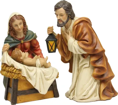 FADEDA Chasseur Avec Chien - Figurine Crèche Noël 12 Cm, Peinte à La Main, Décoration Table De Noël