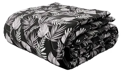 Produktbild von 140x220 cm - Waschbare Bettdecke ohne Bezug - Bedruckte Bettwäsche - Schwarze Blätter
