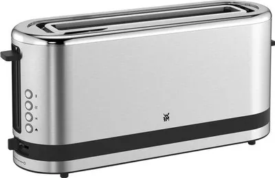 Zdjęcie produktu dla Duża toster do pieczywa, 900 W – 7 stopni opiekania – wszechstronne funkcje – nasadka do podgrzewania bułek – stal chromowana