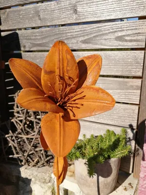 Produktbild von Edelrostoptik Blume Lilie, Susan (kleine Blätter)