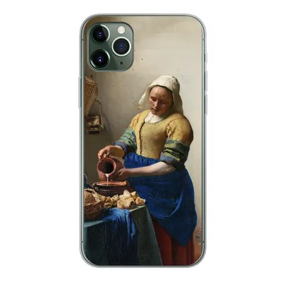 Produktbild von MuchoWow® Handyhülle Schutzhülle Hülle für iPhone 11 Pro Max Das Milchmädchen - Vermeer - Alte Meister Silikon Softcase Handy Hülle - Schutz