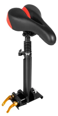 Image de Siège pour scooter électrique - Selle pliable et réglable - Réglable en hauteur - Alliage d'aluminium léger - Installation sans perçage - Rouge