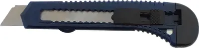 Produktbild von Robustes Cuttermesser 18mm Klinge, handlich, flaches Gehäuse, präzises Schneiden, blau 1 Stück