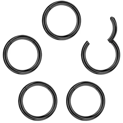 Produktbild von Solidchoice – Set aus 5 Ohrringen mit Klemmenverschluss, aus chirurgischem Stahl