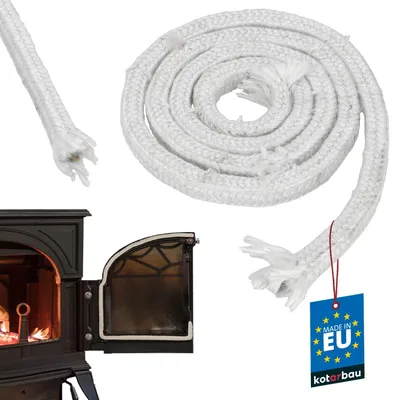Productafbeelding van KOTARBAU® Vuurvaste glasvezel kachelafdichtingskoord 20 x 20 mm 2 m schoorsteenafdichting kachelafdichting kacheltape