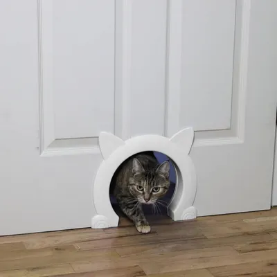 Produktbild von Famanu Katzenklappe für kleine, mittelgroße und große Katzen - Ideal für Katzenklo und Spiel