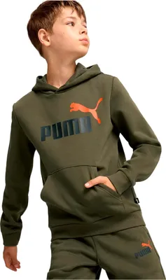 Produktbild von Puma Ess+ 2 Col Big Logo Hoodie Fl B - puma white-medium gray, Größe:128