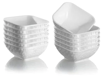 Dip-Schalen Set 12x 180ml, weiß, wiederverwendbar, für Saucen