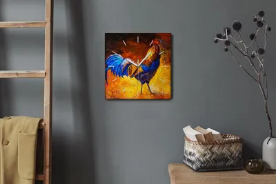 Produktbild von Coloray Hodiny Unikátní 30x30 cm  Tiché hodiny Pro obývací pokoj a kuchyň Nástěnné hodiny Plátno Bílé ručičky hodin - Zvířecí pták