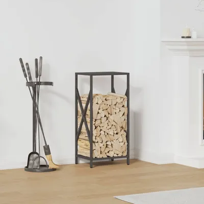 Produktbild von "2026 Promotion" Brennholzregal Schwarz 34x25x70 cm Kaltgewalzter Stahl - Kaminholzregale CC32426