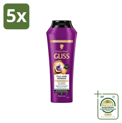 Produktbild von 5 x  Gliss Full Hair Wonder Shampoo - 250 ml - Vorratspackung - 5 Stücke