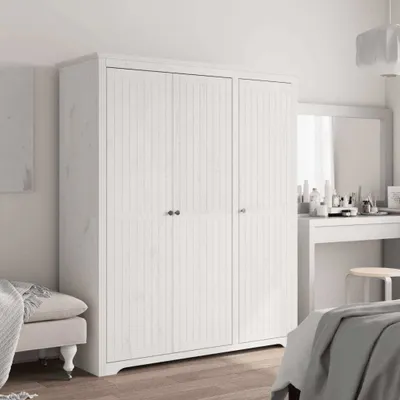 Immagine prodotto di vidaXL Armadio BODO Bianco 151,5x52x176,5 cm in legno di pino massiccio - Armadio - Armadi - Guardaroba - Armadio portaoggetti