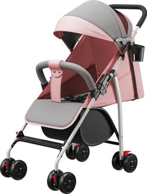 Produktbild von Baby Kinderwagen Kinderbuggy Reisebuggy mit Liegefunktion,Fußstützen,Atmungsaktive Netze und Vorzelte, Rückenlehne mit Kissen Rosa