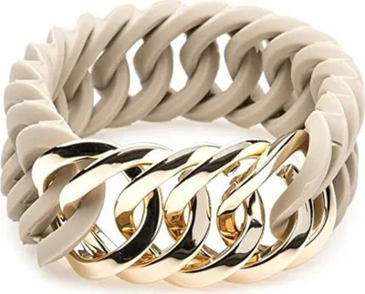 Image de The Rubz Ladies Bracelet Circle Medium Stainless Steel Gold Gray 18 Cm
