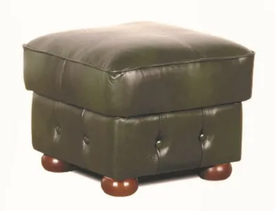 Produktbild von Casa Padrino Chesterfield Echtleder Hocker Dunkelgrün 50 x 50 x H. 54 cm - Wohnzimmermöbel