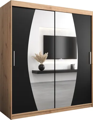 Produktbild von Kleiderschrank, Schiebetürenschrank Schlafzimmer, Schrank mit Spiegel ELYPSE 180 cm