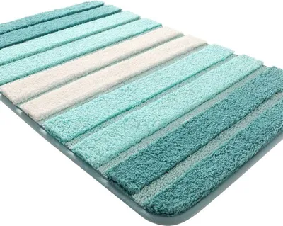 Obrázek produktu pro Protiskluzová koupelnová předložka, extra měkká koupelnová předložka, pratelná v pračce, savá, 40 x 60 cm, zelená