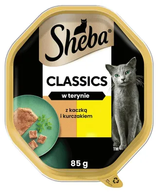 Produktbild von Sheba Classics 85g Schale Alleinfuttermittel für Katzen mit Ente und Huhn in Terrine