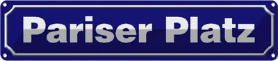 Produktbild von vianmo Blechschild 10x46 cm Pariser Platz Berlin Abenteuer Reisen Straße Stadt Urlaub