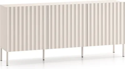 Produktbild von Selsey Derriva - Sideboard 3-türig mit geriffelten Fronten, hellbeige, 170 cm