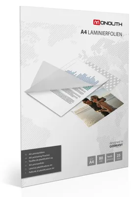 Produktbild von Laminierfolie A4, 80 Mic hochglanz, 25 Stück