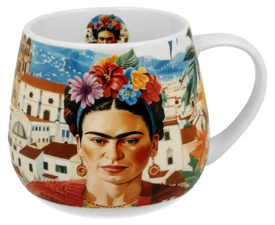 Produktbild von Becher, Porzellantasse in einer Schachtel, Geschenk, Kunstwerk -  Mexican Art Red 430 ml