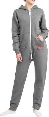 Produktbild von Basisstoff Jumpi Damen Jumpsuit Overall Onesie Einteiler Dunkelgrau Gr. L