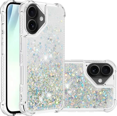 Produktbild von iPhone 17 Hülle - Coverup Liquid Glitzer Back Cover - Silber