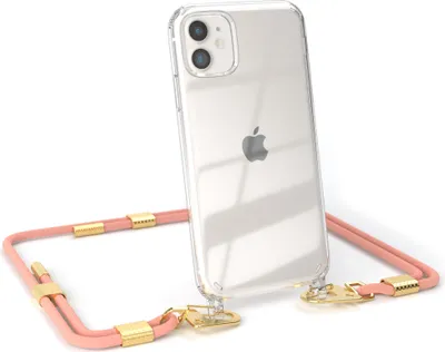 Produktbild von EAZY CASE Handykette für Apple iPhone 11, Transparente Silikonhülle mit Band, Clear Case, abnehmbar in  Rosa