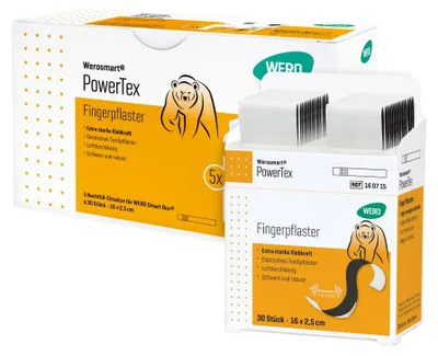 Produktbild von PowerTex Fingerpflaster, 16 x 2,5 cm, 5 x 30 Stk