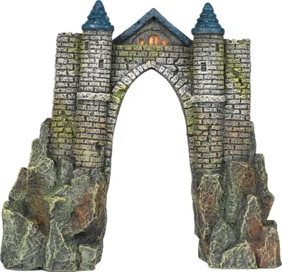 Productafbeelding van Aqua D'ella Camelot kasteel aquariumornament 20 x 9 x 19 cm | zwemdoorgang en schuilplek
