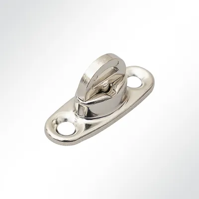Produktbild von LYSEL® Drehverschluss Messing vernickelt mit Gegenplatte und Ovalöse 32x13x7,5mm
