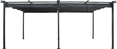 Produktbild von Metallpergola mit ausziehbarem Dach - 3 x 6 m - Anthrazit