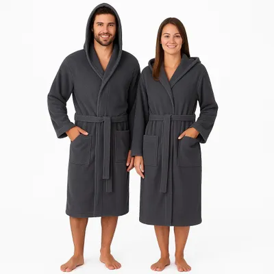Produktbild von Betz Bademantel Frottee mit Kapuze TEDDY Farbe - anthrazit für Herren und Damen 100% Baumwolle Saunabademantel-langer Bademantel-Saunamantel-685349550