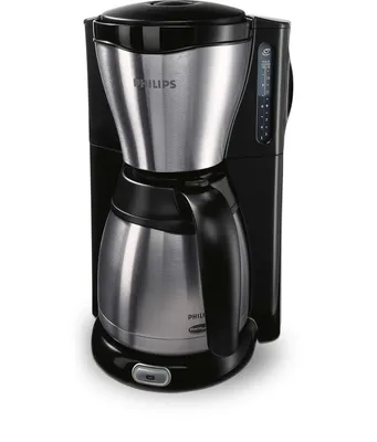 Produktbild von Philips Filterkaffeemaschine, 1.2 L mit Thermo Kanne, ca. 15 Tassen, Abschaltautomatik, Metall, Schwarz (HD7546/20)