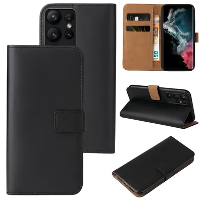 Produktbild von Handyhülle für Samsung Galaxy S23 Ultra Klapphülle Bookcase Flip Cover Hülle Handy Tasche Etui Farbe: Schwarz