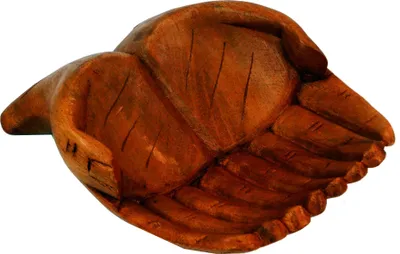 Produktbild von Geschnitzte Hände, Holzschale Obstschale, Geschnitzte Obstschale, Holzschale, Holzteller - M5 Hand, Braun, 5*18*13 cm, Schalen