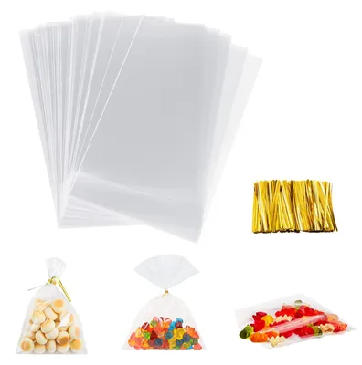 Produktbild von 100 Stück Cellophanbeutel, 20 x 30 cm, für Süßigkeiten, Brot und mehr