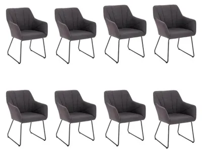 Produktbild von HOME DELUXE - Esszimmerstuhl PAKU - 8er Set, Farbe: Anthrazit, Höhenverstellbar, weiche Polsterung, bis 120 kg belastbar I Küchenstuhl Speisestühle Esszimmerstühle