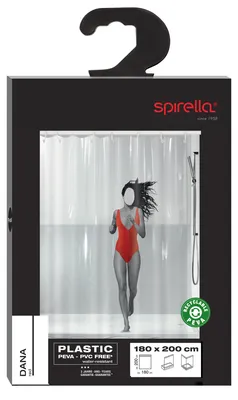 Obrázek produktu pro Spirella 7610583201522, Obrázek, Prsten, Polyetylen-vinyl acetát (PEVA), Červená, Průhledná, 40 °C, 1800 mm